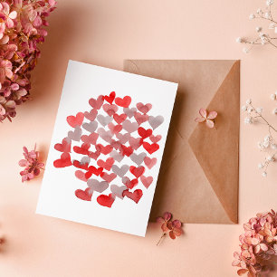 Valentinstag-Herzen - rot und grau Karte
