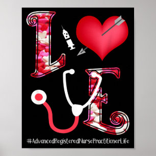 Valentinstag-Herzen Stethoskop Liebe Arnp Krankens Poster