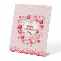 Valentinstag-Herzen und Gingham-Karo