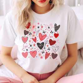 Valentinstag Herzen und Liebe Niedlich und stilvol T-Shirt