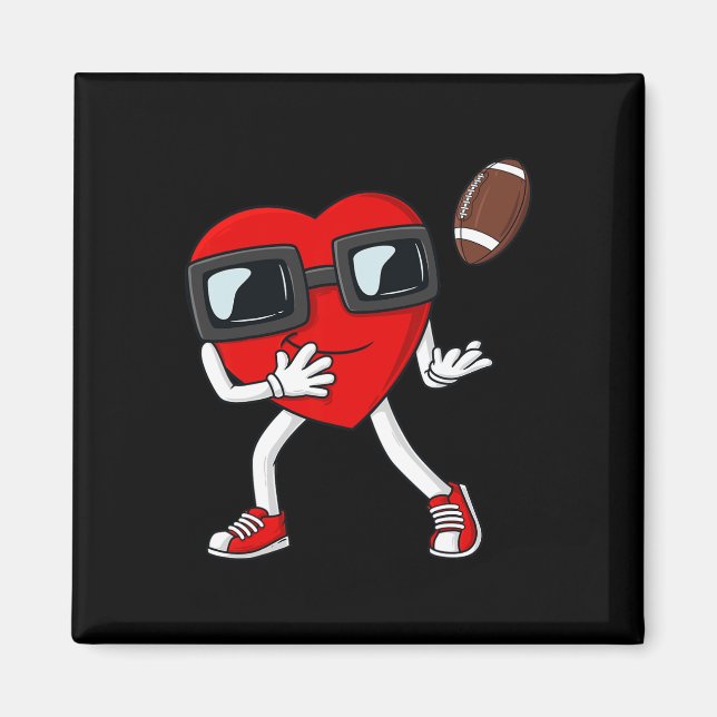 Valentinstag Herzfußball Receiver Tight End B Magnet (Vorne)