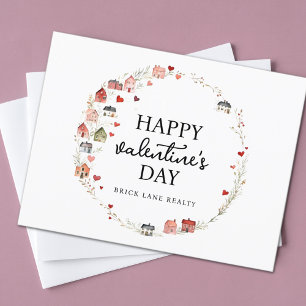 Valentinstag Herzhaus Wreath Real Anwesen Postkarte