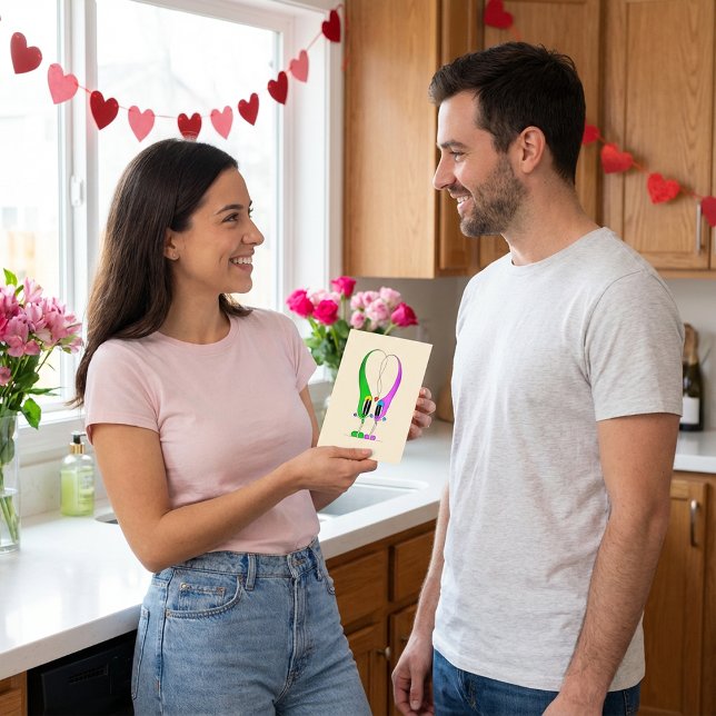 Valentinstag Herzkarikaturenzeichen Feiertagskarte (Take a look at this wonderfully unique and awesome cartoon Valentine's Day card!)