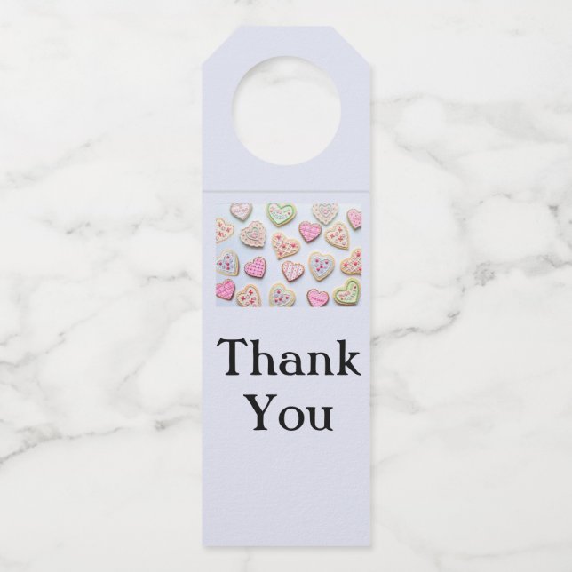 Valentinstag Herzkekse Flaschenanhänger (Vorderseite)