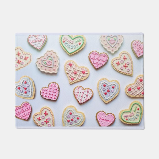 Valentinstag Herzkekse Fußmatte (Vorderseite)