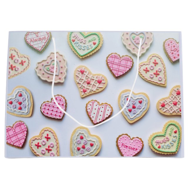 Valentinstag Herzkekse Große Geschenktüte (Vorderseite)