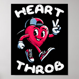 Valentinstag Herzklopfen Frieden Retro Groovy Jung Poster