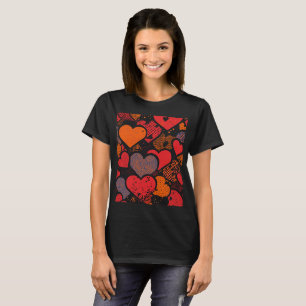 Valentinstag-Herzmuster – Retro-Pop-Art T-Shirt