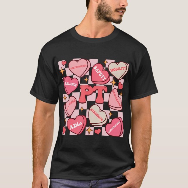 Valentinstag Herzpflege Pädiatrischer Pt Therapist T-Shirt (Vorderseite)