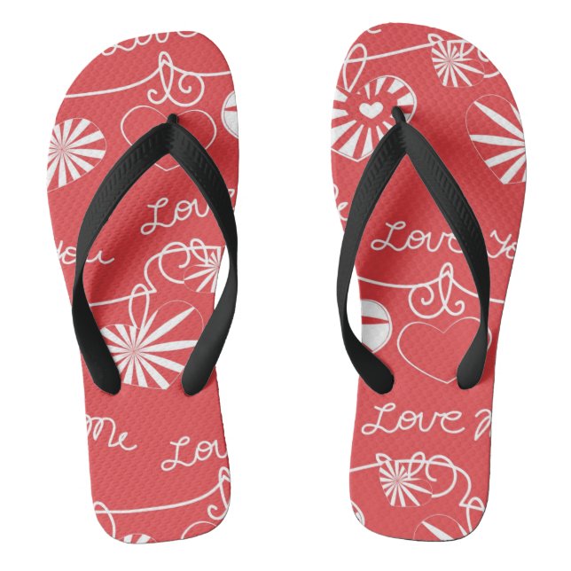 Valentinstag-Hintergrund Flip Flops (Fußbett)