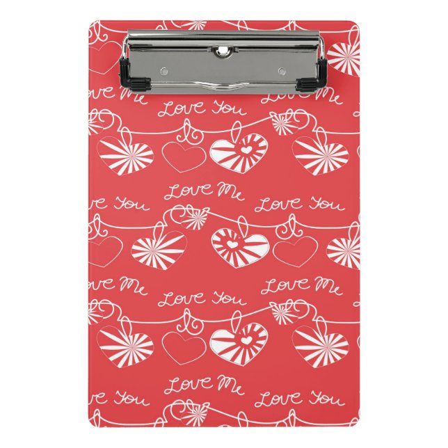 Valentinstag-Hintergrund Mini Klemmbrett (Vorderseite)