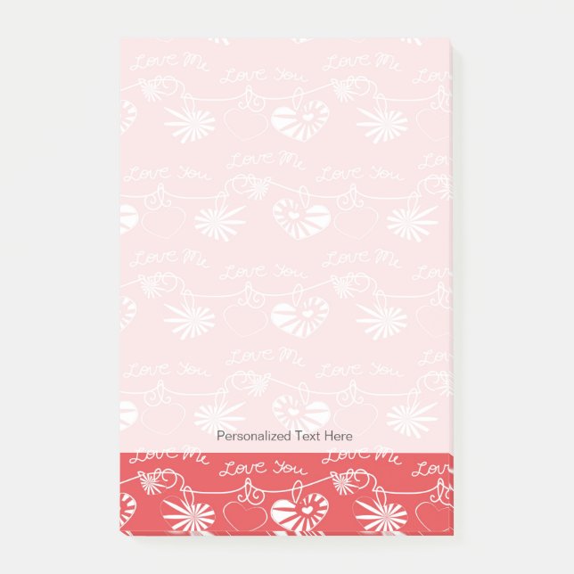 Valentinstag-Hintergrund Post-it Klebezettel (Vorderseite)