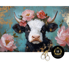 Valentinstag Hochland Kuh rustikale Decoupage Seidenpapier