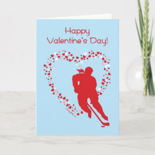 Valentinstag Hockey (weiblich) Grußkarte Feiertagskarte