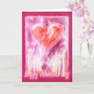 Valentinstag HÖRT ROSE UND KANDELN Karte