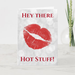 Valentinstag Hot Stuff Lips Kiss Karte