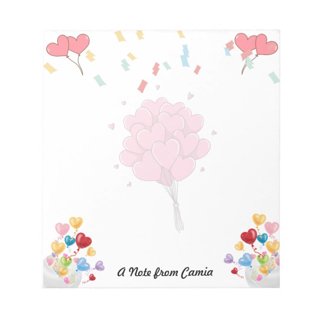 Valentinstag Hübscher Roter Herzschlag Notizblock (Vorderseite)