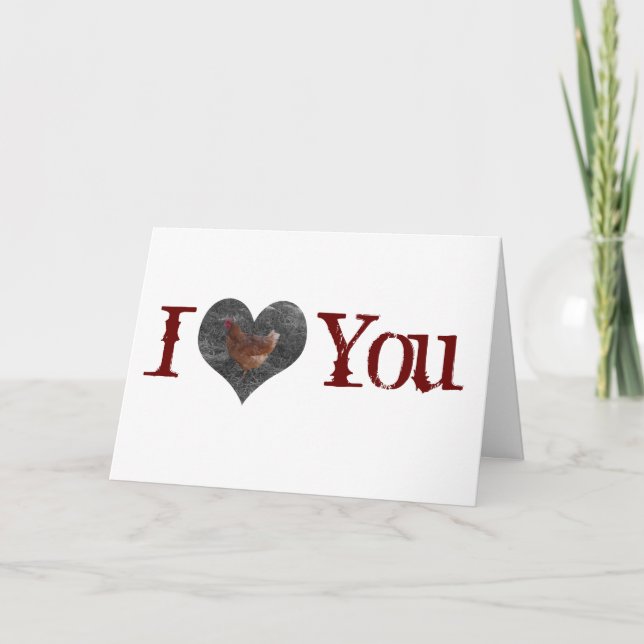 Valentinstag-Huhn-Karte Feiertagskarte (Vorderseite)