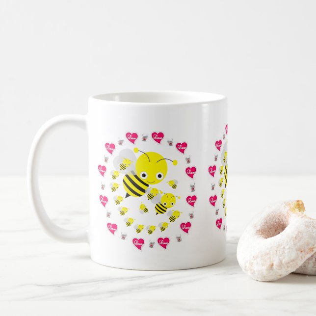 Valentinstag Hummelmäuse Tasse (Mit Donut)