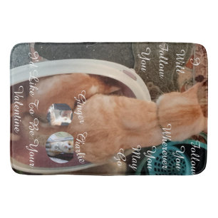 Valentinstag Humor Katzen Foto Text Badematte