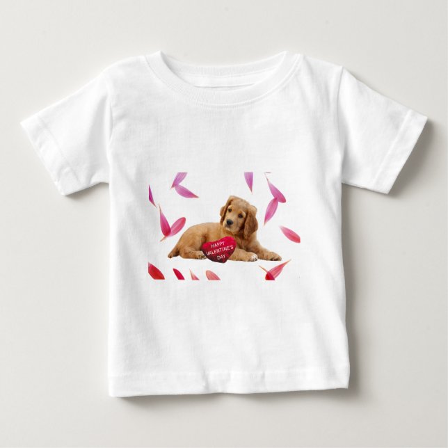 Valentinstag Hund Foto Baby T-shirt (Vorderseite)