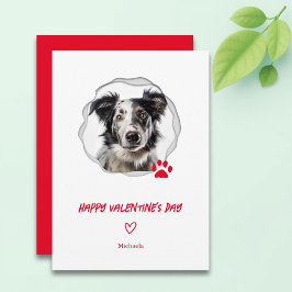 Valentinstag Hund Foto Red Heart Holiday Card Feiertagskarte