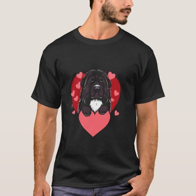 Valentinstag-Hund-Herz T-Shirt (Vorderseite)