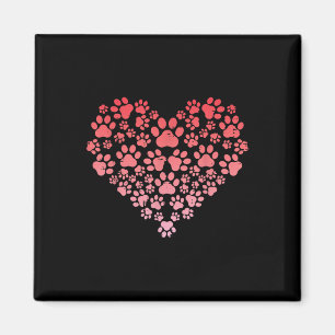 Valentinstag Hund Katze Paws Herz Pelze Mama Vater Magnet