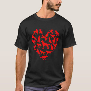 Valentinstag-Hundekostüm Lustiger Deutscher Schäfe T-Shirt