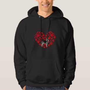 Valentinstag Husky Sibir Dog Heart Paw Hoodie