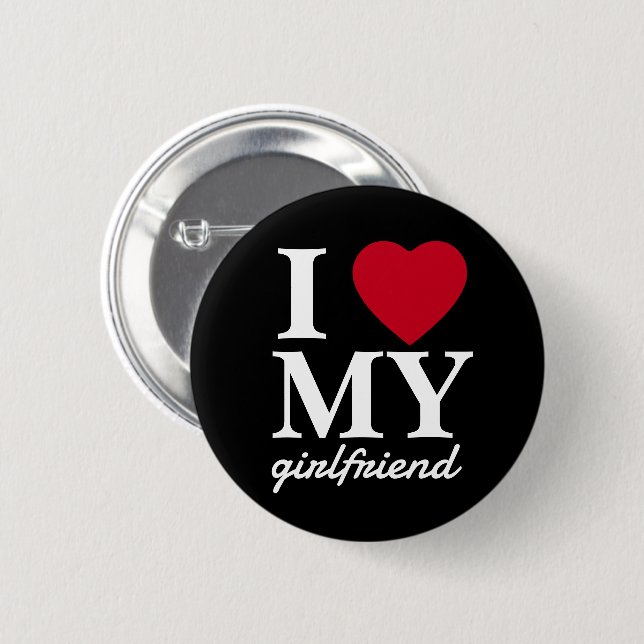 Valentinstag I Liebe Meine Freundin | Boyfriend Button (Vorne & Hinten)