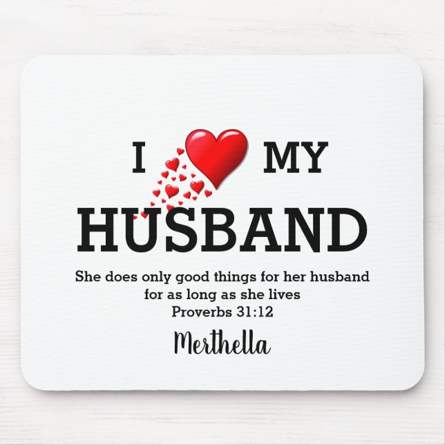 Valentinstag | I LIEBE MEINES HUSBAND-MUSTERPads Mousepad (Vorne)