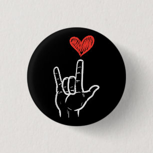 Valentinstag I Liebe Sie geben ASL Herzkuchen Button
