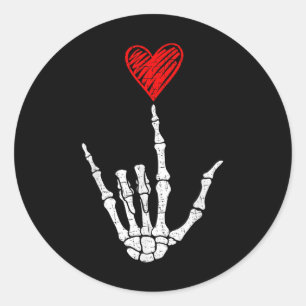 Valentinstag I Liebe Sie geben Signature Asl Heart Runder Aufkleber