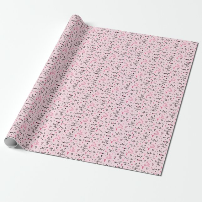 Valentinstag: "I Liebe You" Hintergrund. Geschenkpapier (Ungerollt)