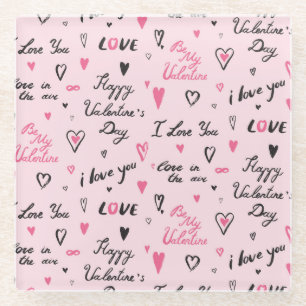 Valentinstag: "I Liebe You" Hintergrund. Glasuntersetzer