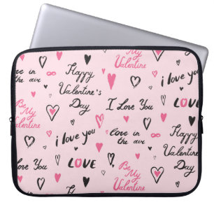 Valentinstag: "I Liebe You" Hintergrund. Laptopschutzhülle