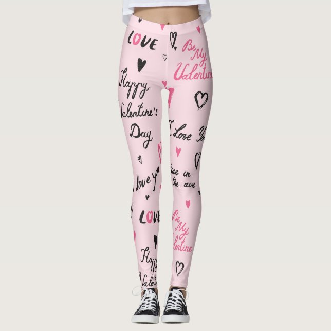 Valentinstag: "I Liebe You" Hintergrund. Leggings (Vorderseite)