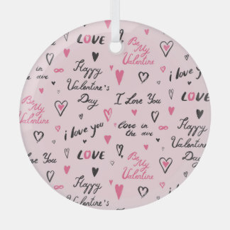 Valentinstag: "I Liebe You" Hintergrund. Ornament Aus Glas