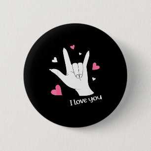 Valentinstag Ich Liebe Dich Hand Gebärdensprache A Button