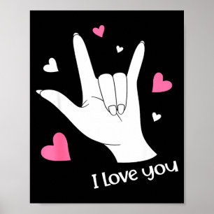 Valentinstag Ich Liebe Dich Hand Gebärdensprache A Poster