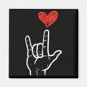 Valentinstag Ich Liebe Dich Handzeichen Asl Herz F Magnet
