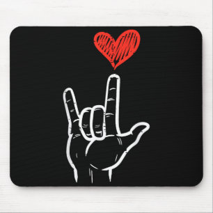 Valentinstag Ich Liebe Dich Handzeichen Asl Herz F Mousepad
