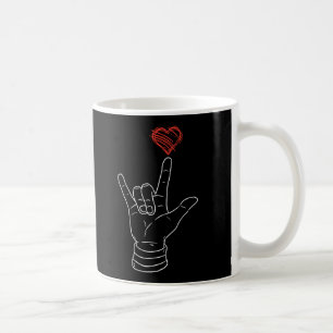 Valentinstag Ich Liebe Dich Handzeichen ASL Herz Kaffeetasse