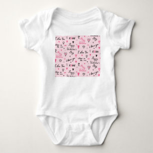 Valentinstag: 'Ich liebe dich' Hintergrund. Baby Strampler