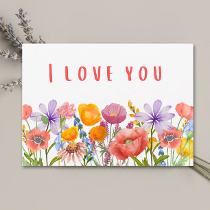 Valentinstag Ich liebe Dich – Leere Florale Wildbl Feiertagskarte