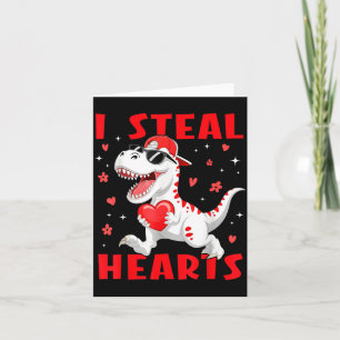 Valentinstag Ich stehle Herzen T-Rex Dinosaurier B Karte