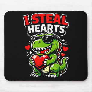 Valentinstag Ich stehle Herzen T-Rex  Mousepad