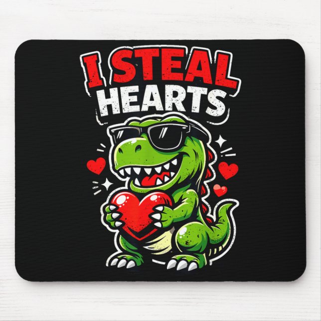 Valentinstag Ich stehle Herzen T-Rex  Mousepad (Vorne)