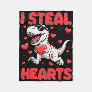 Valentinstag Ich stehle Herzen Trex Dino Kleinkind Fleecedecke